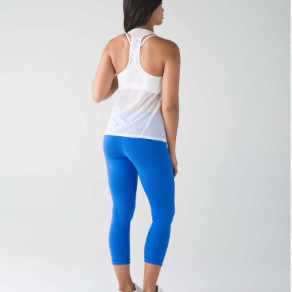 Lululemon Blue Wunder Under Crop Reversible Pant